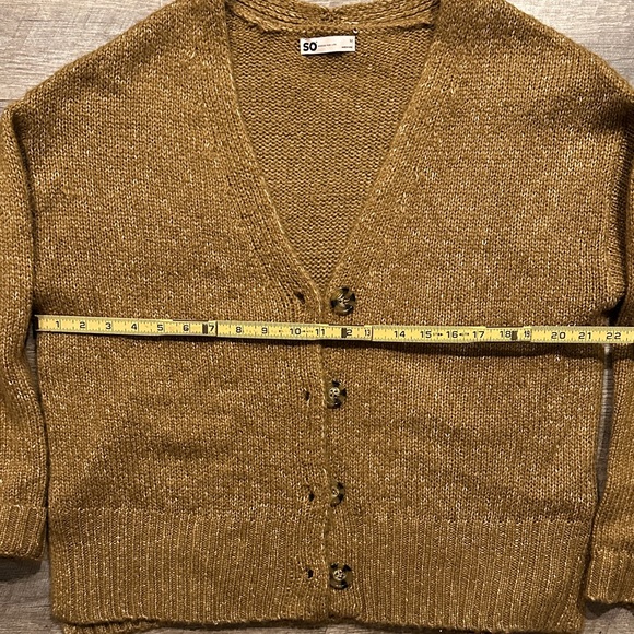 SO Brown speckled Cardigan Sweater Size Medium - Picture 6 of 9